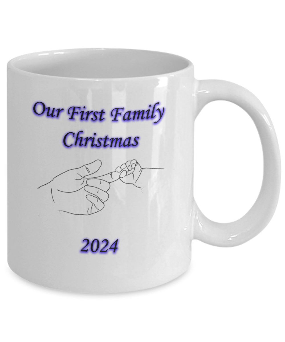 Our First Christmas Mug for Mom, First Holiday Mug, 1st Time Mom Gift, New Mom Coffee Cup, Mom Christmas