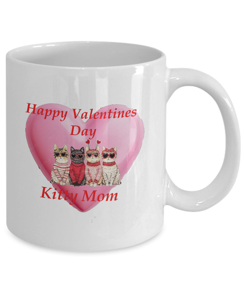 Valentine Cat Mom, Cute Valentine Mom, Happy Valentine Cat Mom, Kitty Valentine Mom