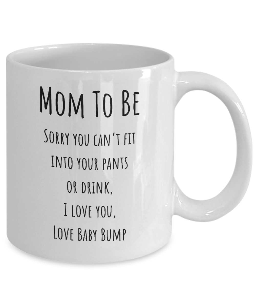 mom to be mug, first time mom, first time mother, baby bump