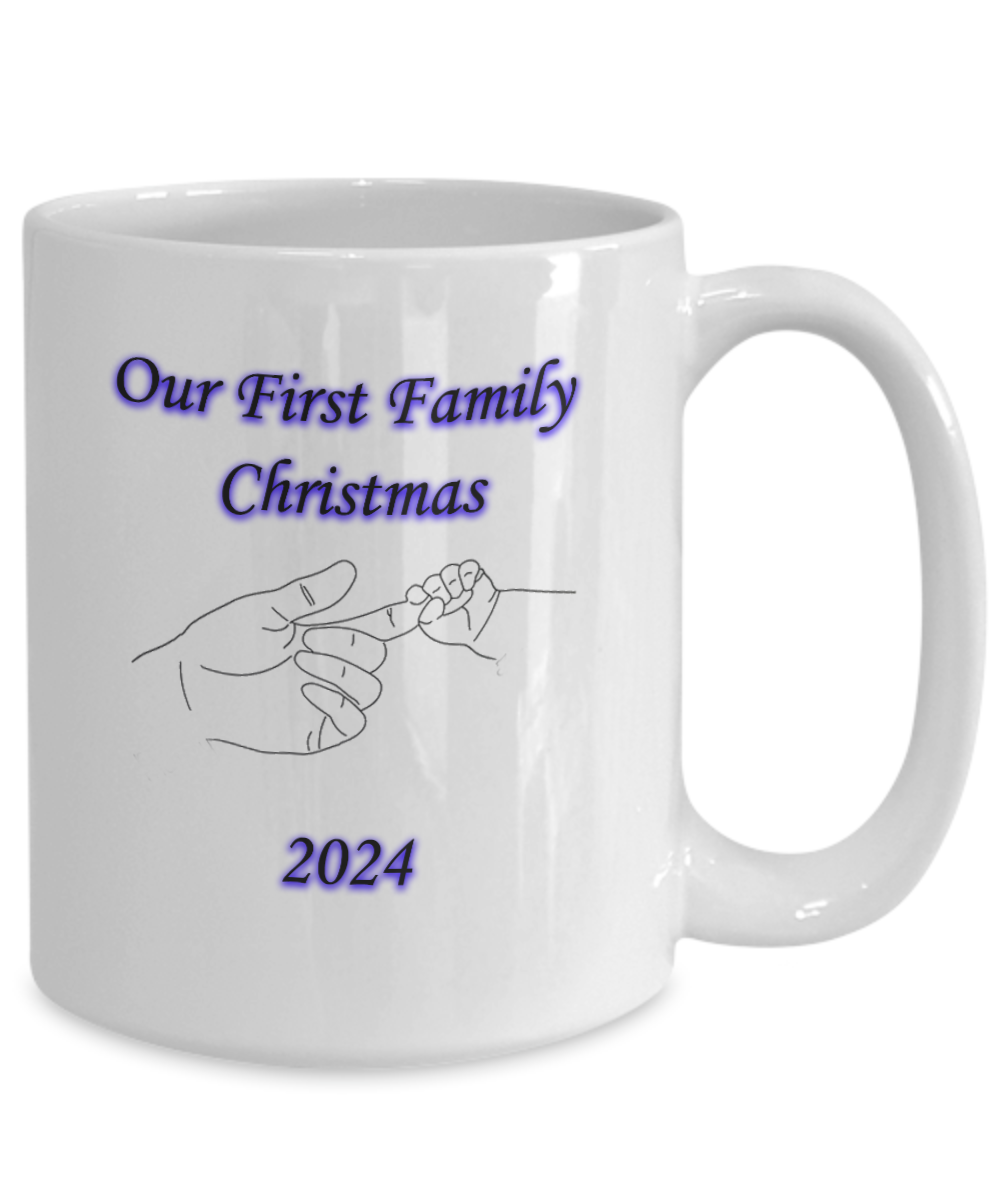 Our First Christmas Mug for Mom, First Holiday Mug, 1st Time Mom Gift, New Mom Coffee Cup, Mom Christmas