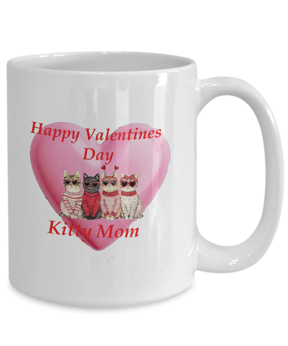 Valentine Cat Mom, Cute Valentine Mom, Happy Valentine Cat Mom, Kitty Valentine Mom