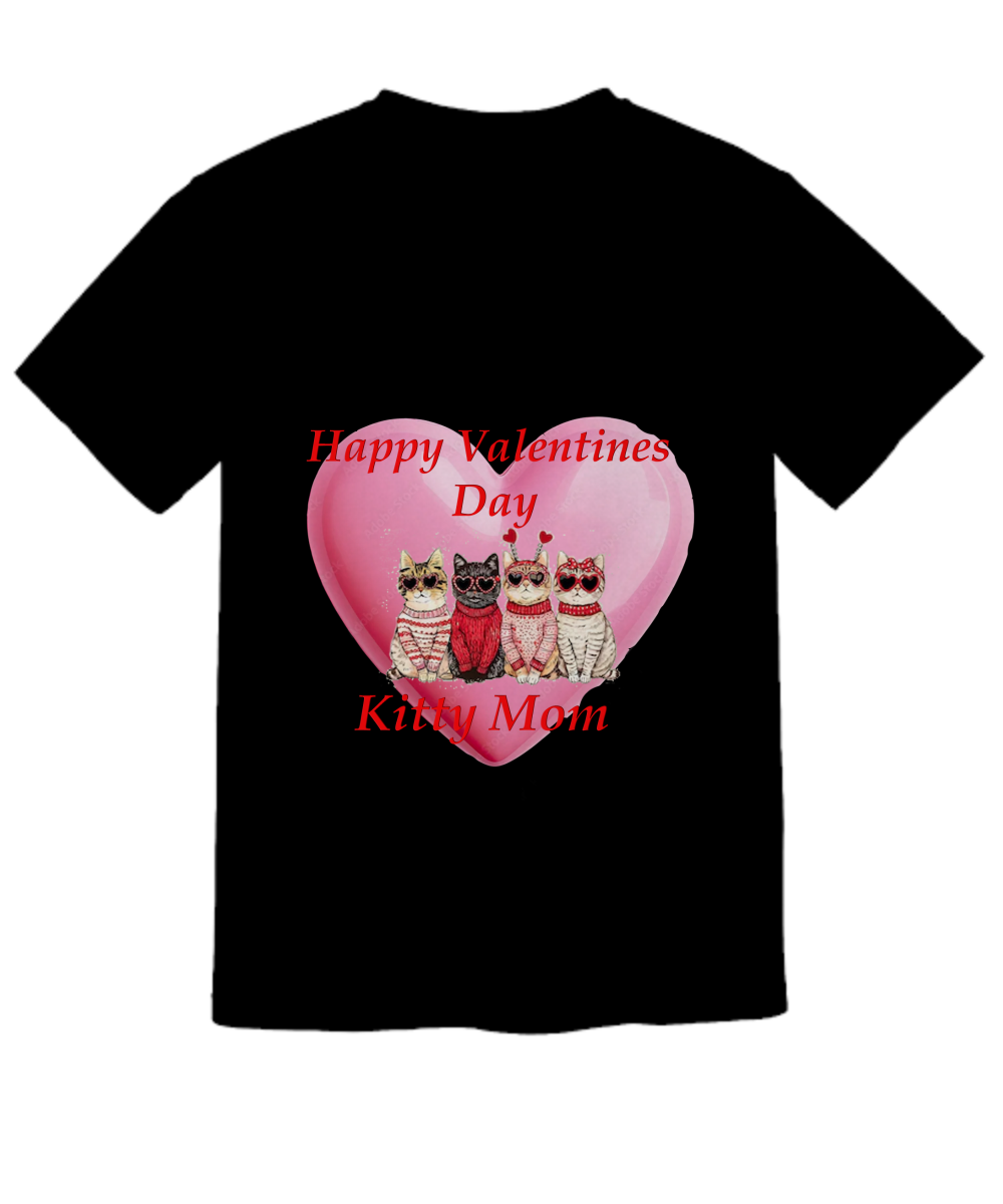 Valentine Cat Mom, Cute Valentine Mom, Happy Valentine Cat Mom, Kitty Valentine Mom