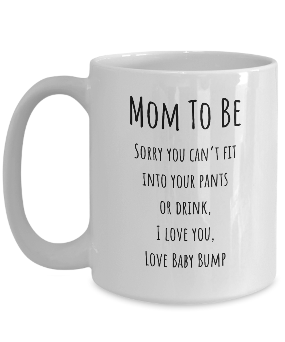 mom to be mug, first time mom, first time mother, baby bump