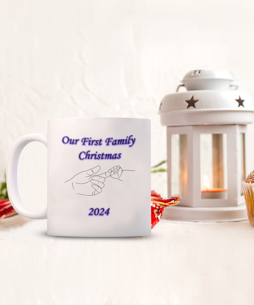 Our First Christmas Mug for Mom, First Holiday Mug, 1st Time Mom Gift, New Mom Coffee Cup, Mom Christmas