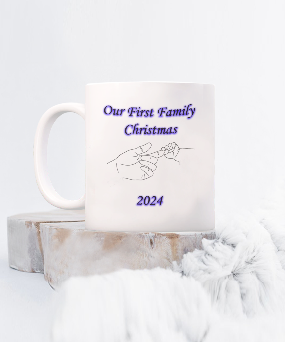 Our First Christmas Mug for Mom, First Holiday Mug, 1st Time Mom Gift, New Mom Coffee Cup, Mom Christmas