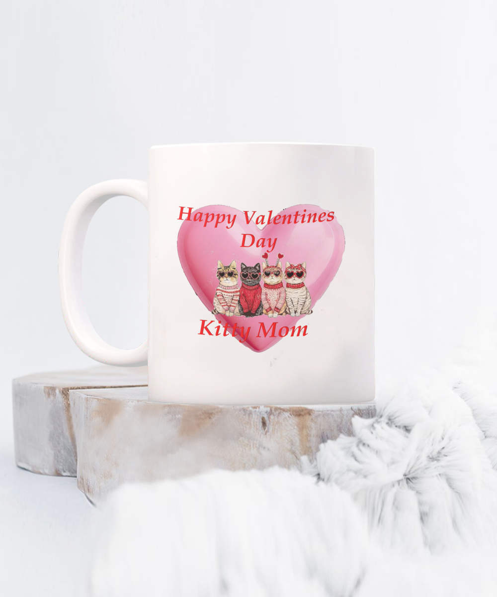 Valentine Cat Mom, Cute Valentine Mom, Happy Valentine Cat Mom, Kitty Valentine Mom