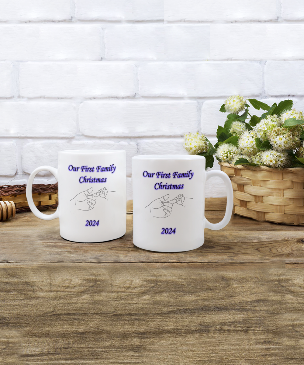 Our First Christmas Mug for Mom, First Holiday Mug, 1st Time Mom Gift, New Mom Coffee Cup, Mom Christmas