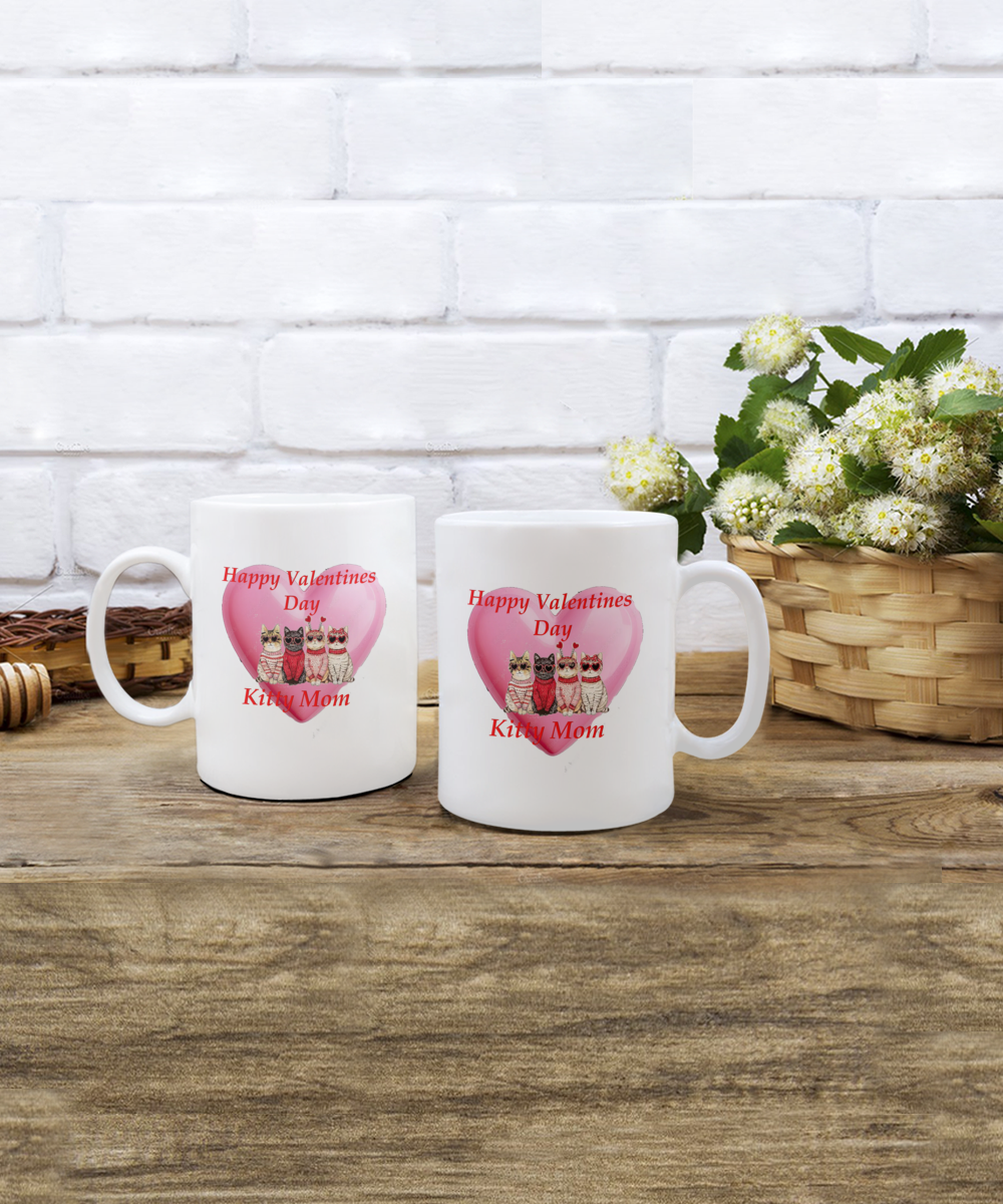 Valentine Cat Mom, Cute Valentine Mom, Happy Valentine Cat Mom, Kitty Valentine Mom