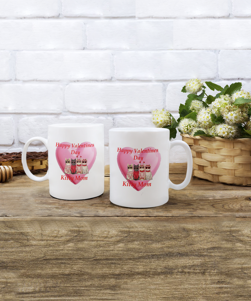 Valentine Cat Mom, Cute Valentine Mom, Happy Valentine Cat Mom, Kitty Valentine Mom